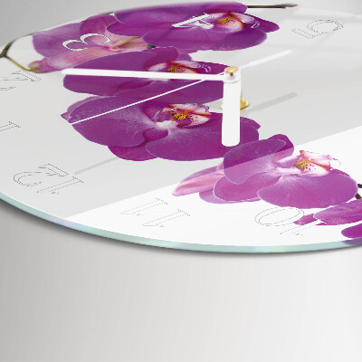 Reloj de pared redondo Orquídea