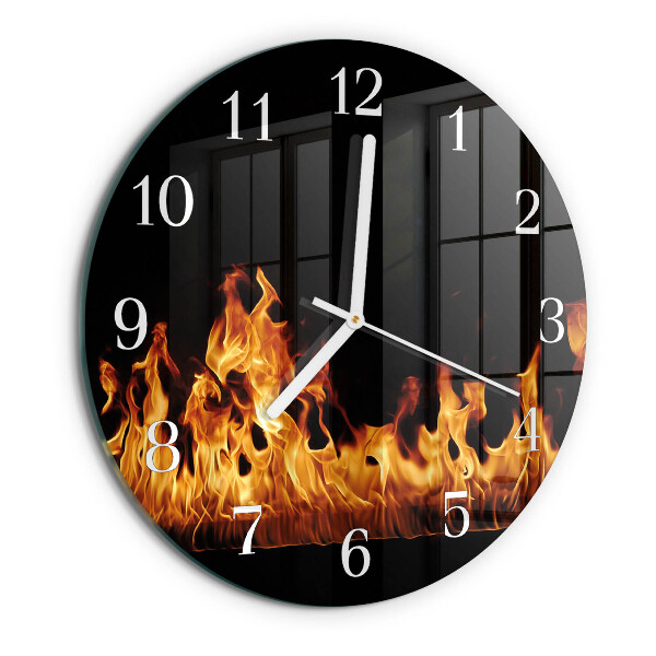 Reloj de pared redondo Fuego