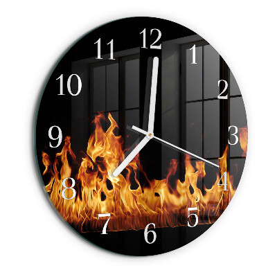 Reloj de pared redondo Fuego
