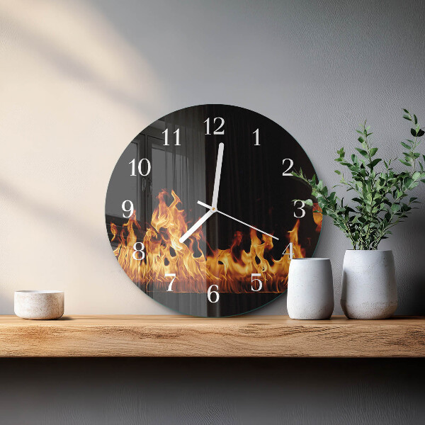 Reloj de pared redondo Fuego
