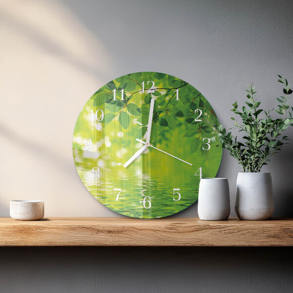 Reloj de pared redondo Hojas