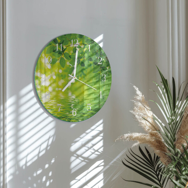 Reloj de pared redondo Hojas