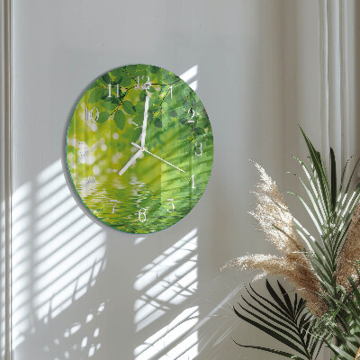 Reloj de pared redondo Hojas