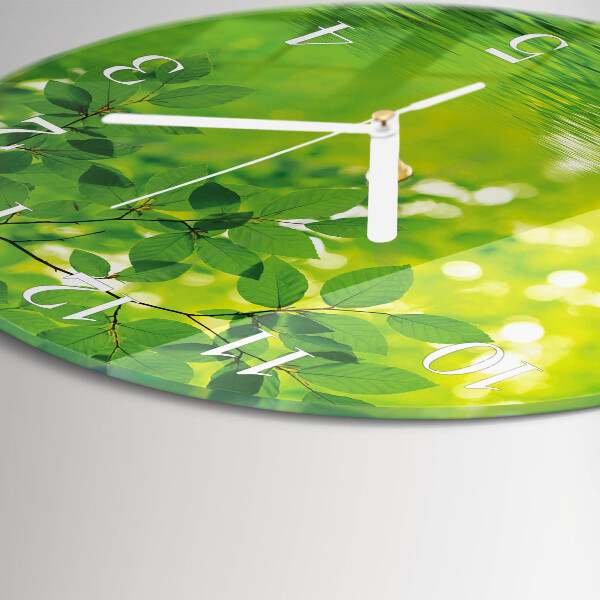 Reloj de pared redondo Hojas