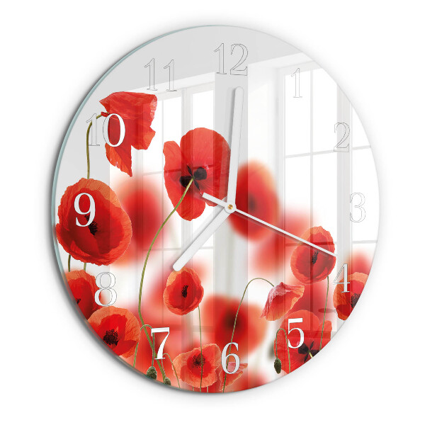 Reloj de pared redondo Amapolas