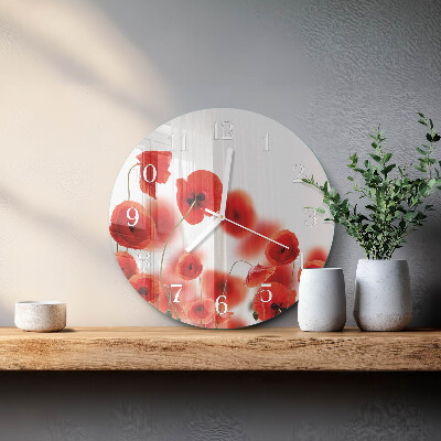 Reloj de pared redondo Amapolas