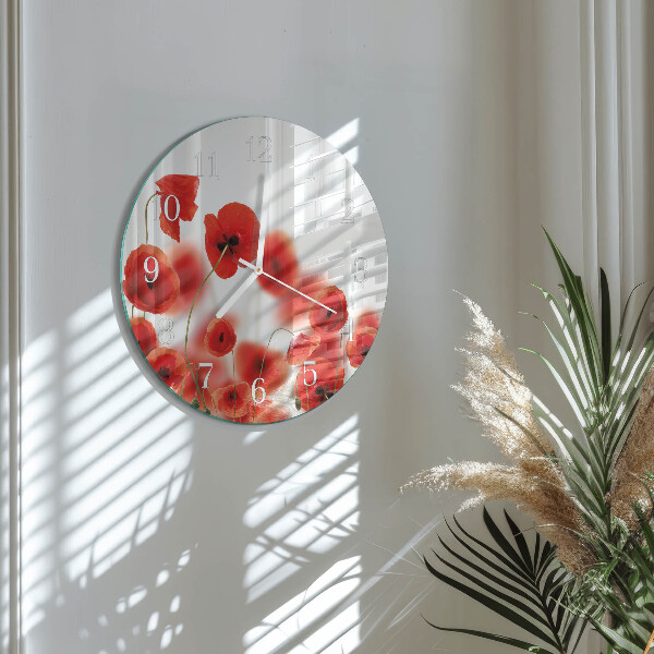 Reloj de pared redondo Amapolas