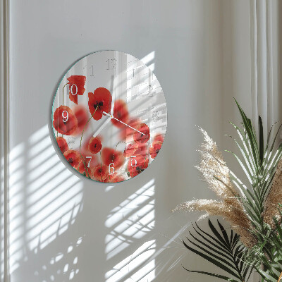 Reloj de pared redondo Amapolas