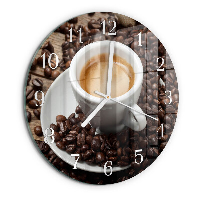Reloj de pared redondo Taza de café