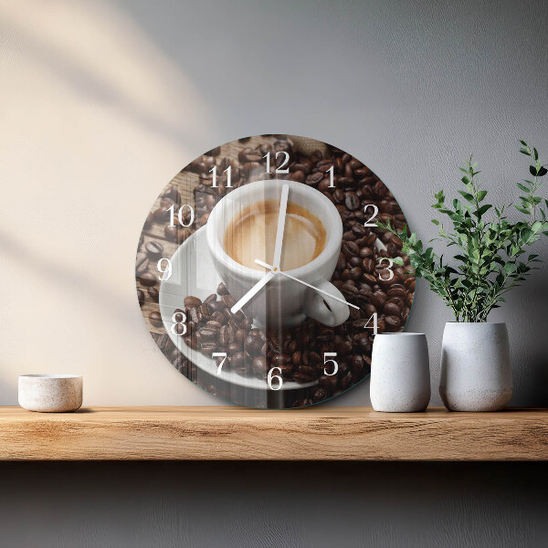 Reloj de pared redondo Taza de café