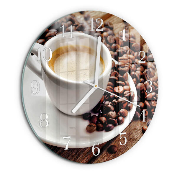 Reloj de pared redondo Taza de café