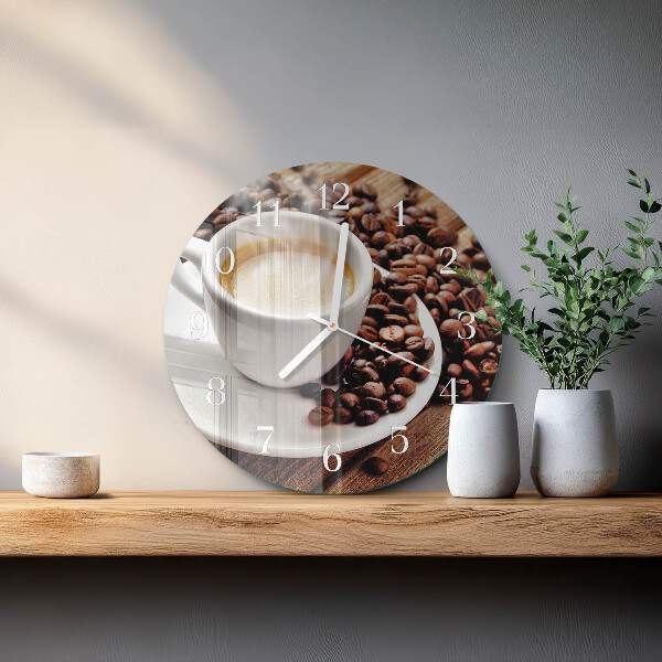 Reloj de pared redondo Taza de café