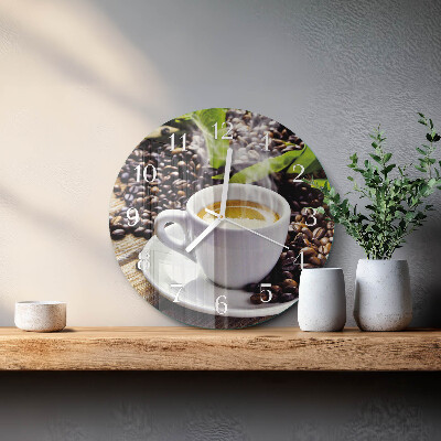 Reloj de pared redondo Taza de café