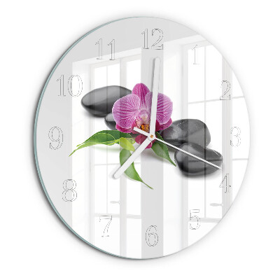 Reloj de pared redondo Orquídea