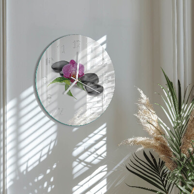 Reloj de pared redondo Orquídea