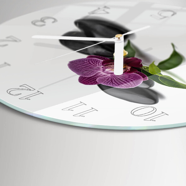 Reloj de pared redondo Orquídea