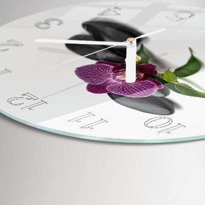 Reloj de pared redondo Orquídea