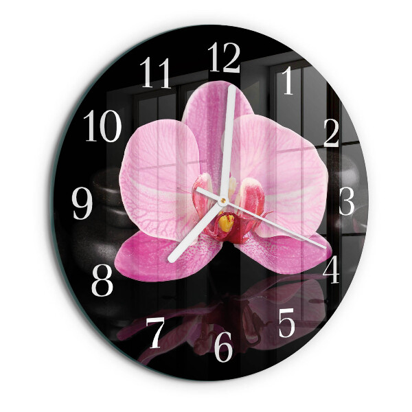 Reloj de pared redondo Orquídea
