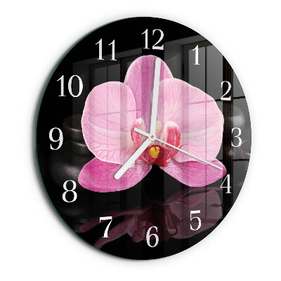 Reloj de pared redondo Orquídea