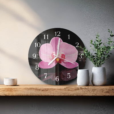 Reloj de pared redondo Orquídea