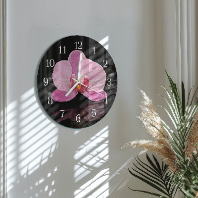 Reloj de pared redondo Orquídea