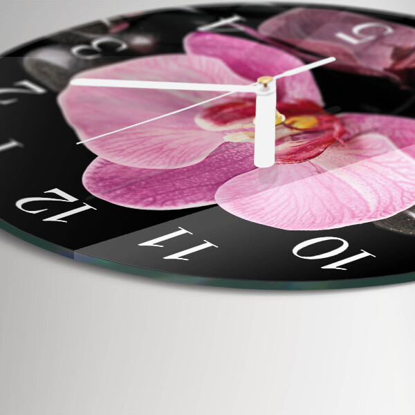 Reloj de pared redondo Orquídea