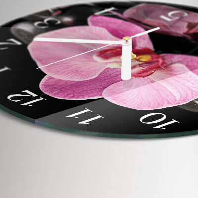Reloj de pared redondo Orquídea