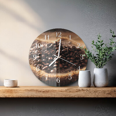 Reloj de pared redondo Granos de café