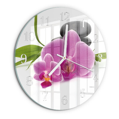 Reloj de pared redondo Orquídea