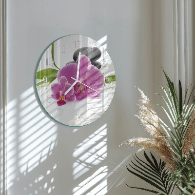 Reloj de pared redondo Orquídea