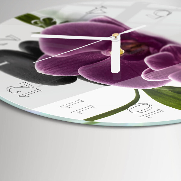 Reloj de pared redondo Orquídea