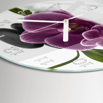 Reloj de pared redondo Orquídea
