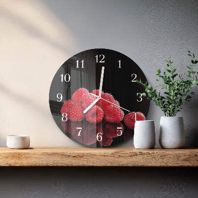 Reloj de pared redondo Frambuesas