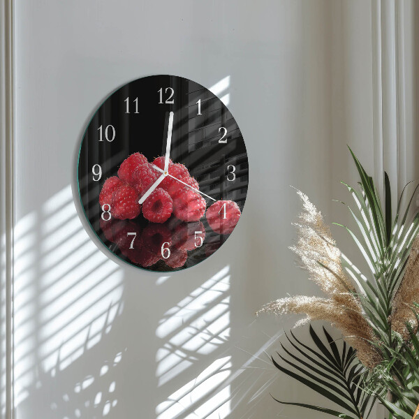 Reloj de pared redondo Frambuesas