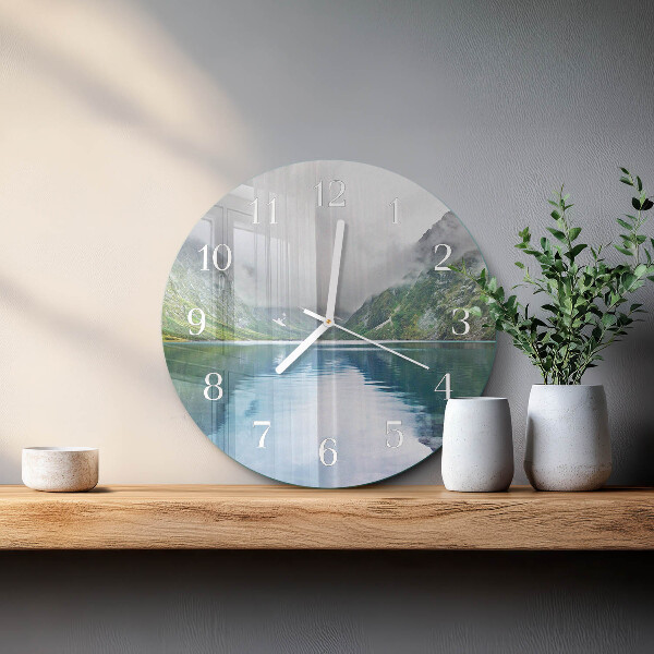 Reloj de pared redondo Lago de montaña