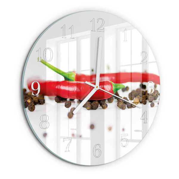 Reloj de pared redondo granos de pimienta