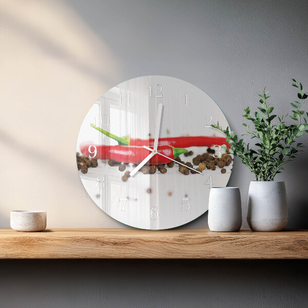 Reloj de pared redondo granos de pimienta