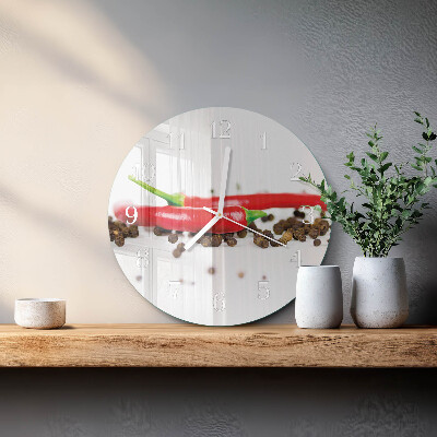Reloj de pared redondo granos de pimienta