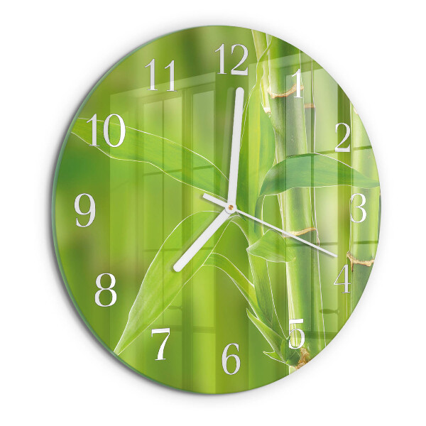 Reloj de pared redondo Planta de bambú