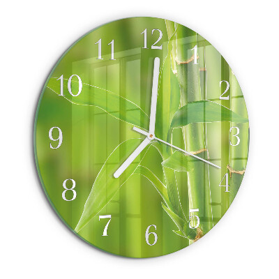 Reloj de pared redondo Planta de bambú