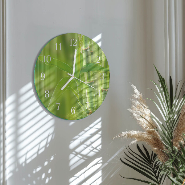 Reloj de pared redondo Planta de bambú