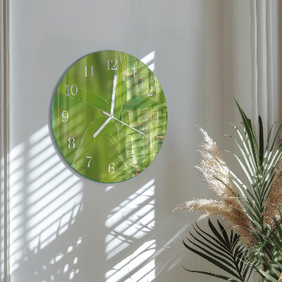 Reloj de pared redondo Planta de bambú