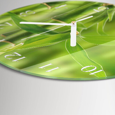 Reloj de pared redondo Planta de bambú