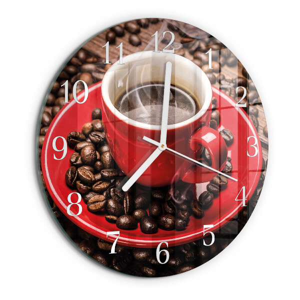 Reloj de pared redondo Taza de café