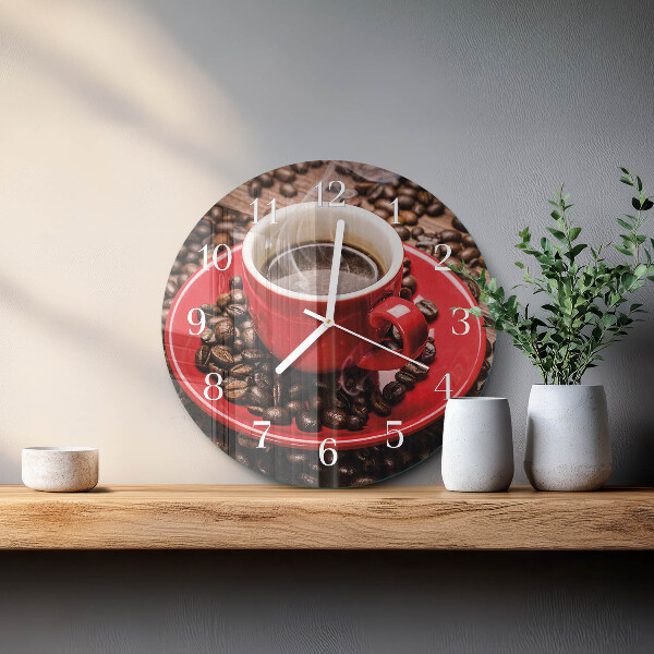 Reloj de pared redondo Taza de café
