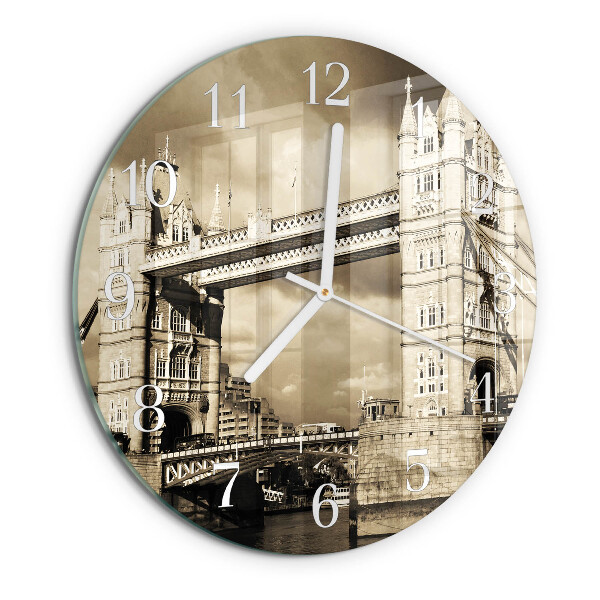 Reloj de pared redondo Puente de Londres Sepia