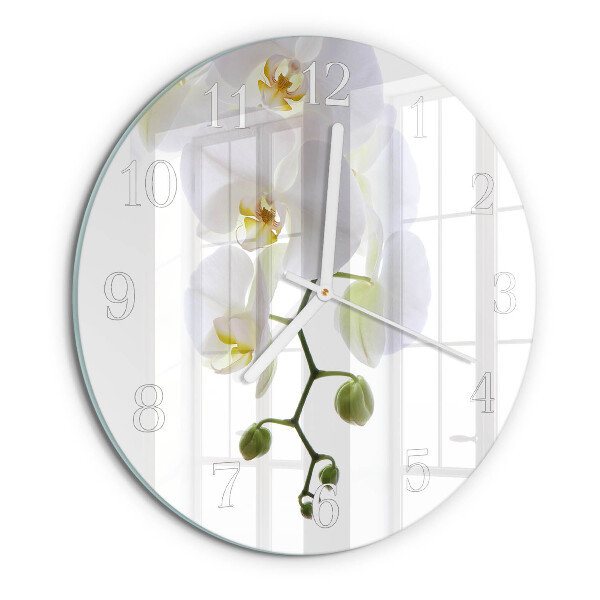 Reloj de pared redondo Orquídea