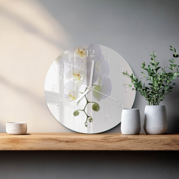 Reloj de pared redondo Orquídea