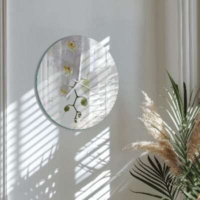 Reloj de pared redondo Orquídea