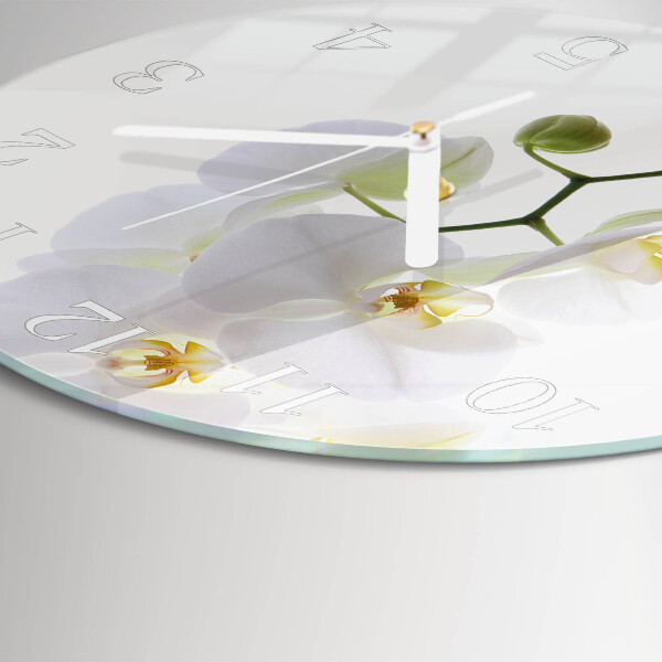 Reloj de pared redondo Orquídea